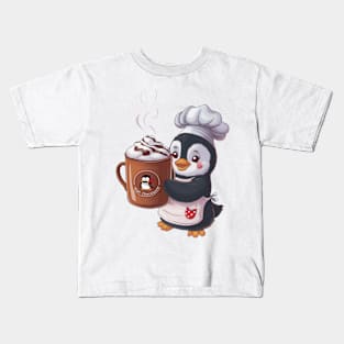 Penguin hot chocolate lover Kids T-Shirt